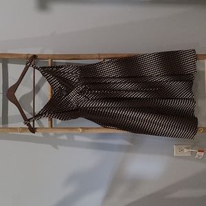 INC Brown / Cream Polka Dot Dress, Medium